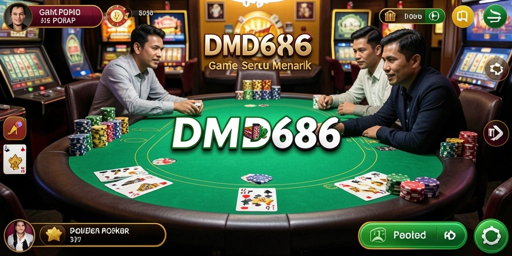 Screenshot gameplay DMD686 yang menunjukkan suasana permainan Poker.