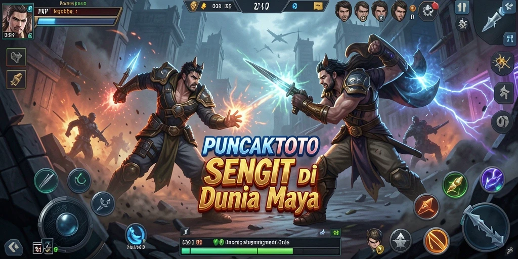 Tampilan gameplay PUNCAKTOTO dengan pertarungan seru antar karakter.