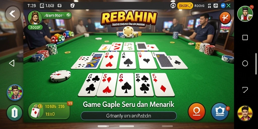 Tampilan gameplay seru REBAHIN saat bermain Gaple.