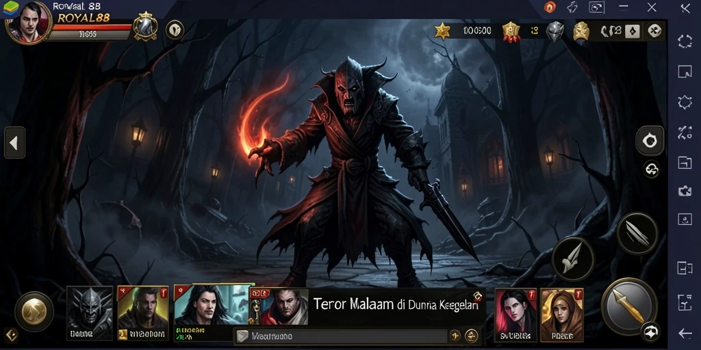 Screenshot ROYAL88 menampilkan suasana gameplay yang mencekam dan menakutkan.