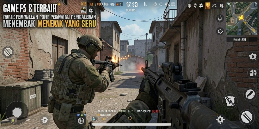 Tampilan gameplay intens dalam RR33 yang menampilkan aksi menembak.