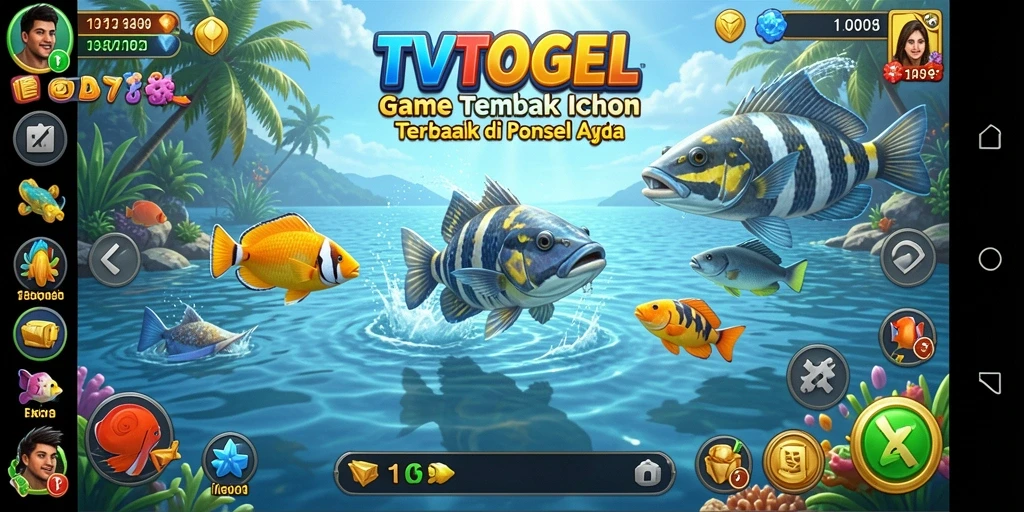 Gameplay TVTOGEL yang seru dan penuh warna dalam menembak ikan.